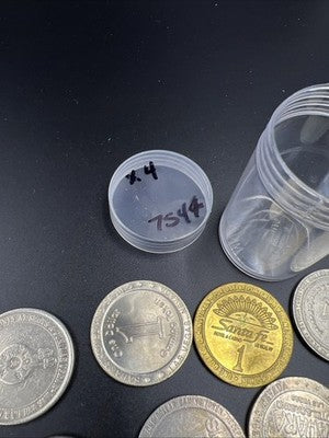Lot of 20 $1 Casino Dollar Gaming Tokens Metal Circulated Conditions SKU#7544