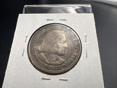 1893 50c Columbian Exposition Chicago World's Fair Silver Half Dollar Coin XF EF