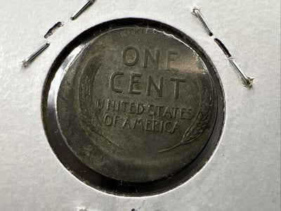 1943 1c Lincoln Steel Cent Penny Broadstruck Errror Coin VG / F Circ