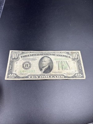 1934 A $10 FRN Ten Dollar Federal Reserve Note New York District VG Circ #96