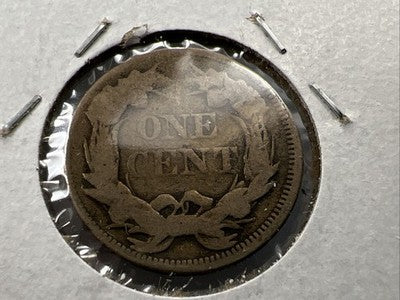 1857 1c Flying Eagle 1c FS-402 Clashed with Seated Half Variety AG About Good #a