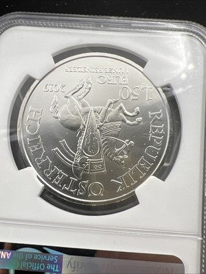 2019 Austria King Leopold V 1 oz Silver 825th Anniversary NGC MS70