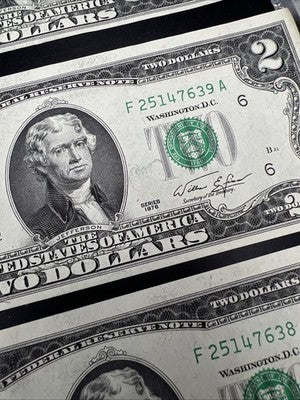 11 Consecutive 1976 FRN Two Dollar Bicentennial Bills UNC Atlanta District #37