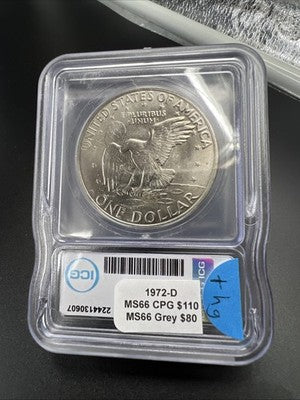 1972 D $1 Ike Eisenhower Clad Copper Nickel Dollar Coin ICG MS66 #607