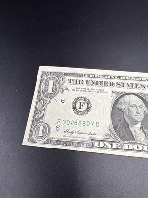 1969 $1 One Dollar FRN Federal Reserve Note UNC #807