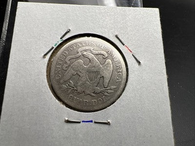 1877 Seated Liberty Silver Quarter Coin Choice AG About Good / Good