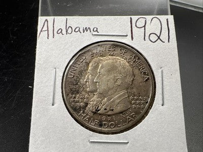 1921 50c Alabama Classic Commemorative Silver Half Dollar Coin AU About UNC