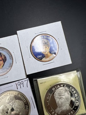 Princess Diana Collector's Set Colorized Coins Medals and CU-NI Liberia $5