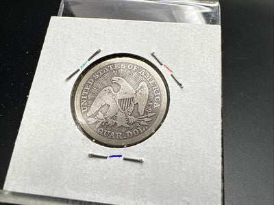 1853 Seated Liberty Silver Quarter Coin with Arrows Rays Variety CH Good Circ