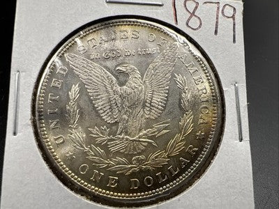1879 P $1 Morgan Silver Dollar Coin CH BU Unc Neat Toning Reverse