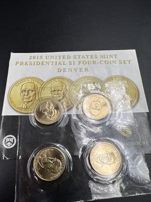 4 Coin 2015 D Presidential Dollar Set Truman Eisenhower Kennedy Johnson BU UNC