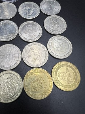 Lot of 20 $1 Casino Dollar Gaming Tokens Metal Circulated Conditions SKU#7548