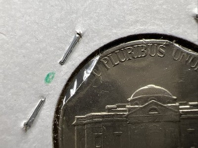 1971 D 5c Jefferson Double Clipped Error & Die Crack AU Circ