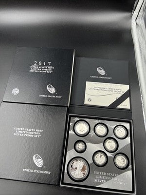 2017 Limited Edition US Silver Proof Set Complete w/ Box COA sk#A