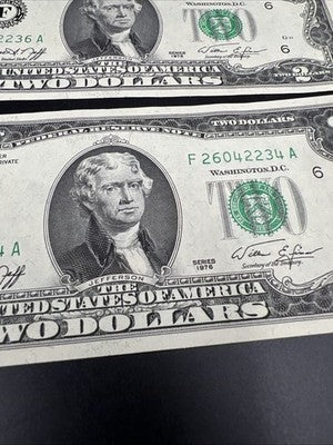 Lot of 3 Bicentennial 1976 $2 - One Naples FL Postal & 2 Same Block FRNS