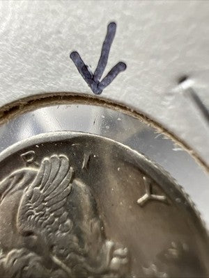 1927 P 10c Mercury Silver Dime Coin Clipped Planchet Error XF EF Extra Fine
