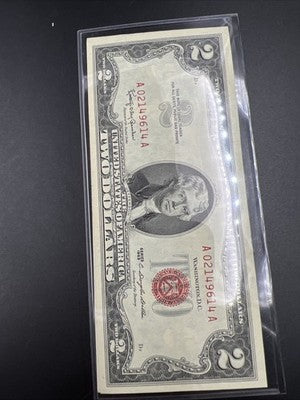 Lot of 2 1963 $2 Two Dollar Bill USN Notes XF / AU #614