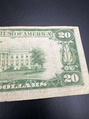 1934 $20 FRN Federal Reserve Note New York City District VG Very Good Circ