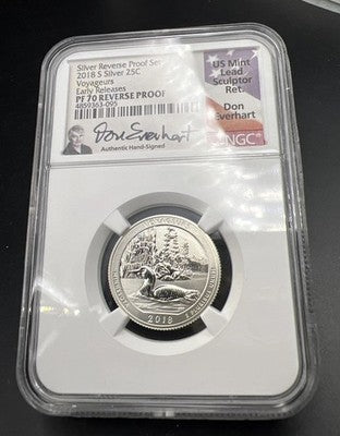 2018 S ATB Voyaguers Reverse Proof Silver Quarter NGC Everhart PF70 25c