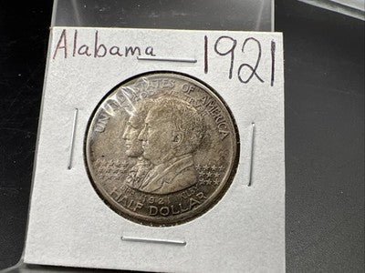 1921 50c Alabama Classic Commemorative Silver Half Dollar Coin XF EF Extra Fine
