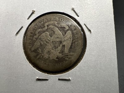 1875 25c Seated Liberty Silver Quarter Coin AG About Good Circulated #A