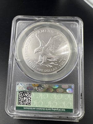 2024 1 Oz American Silver Eagle Coin CAC MS70 Gem UNC First Delivery #805