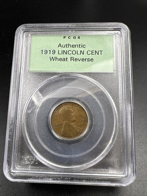 1919 1c Lincoln Wheat Cent PCGS OGH Wheat Reverse Authentic Holder