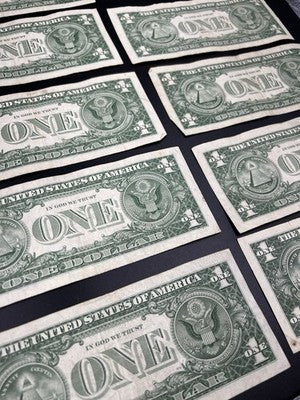 Lot of 10 1957 $1 Dollar Silver Certificate Blue Seal Notes Fine Circulated #58