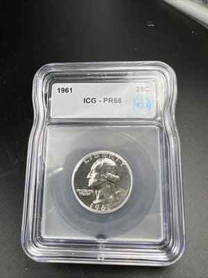 1961 P Washington Silver Quarter Coin ICG PR68 #05