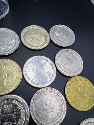 Lot of 20 $1 Casino Dollar Gaming Tokens Metal Circulated Conditions SKU#7538