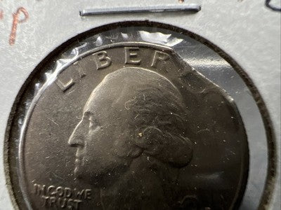 1981 P 25c Washington Quarter Coin Double Clipped Planchet Error