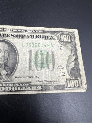 1934 A Mule $100 FRN Federal Reserve Note San Francisco District VG Circ #145