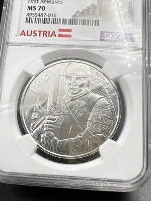 2019 Austria King Leopold V 1 oz Silver 825th Anniversary NGC MS70