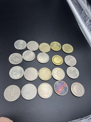 Lot of 20 $1 Casino Dollar Gaming Tokens Metal Circulated Conditions SKU#7524