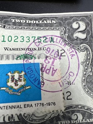 2 Same Block 1976 $2 Bicentennial FRN Canoga Park Canton Station LA VF/XF Circ