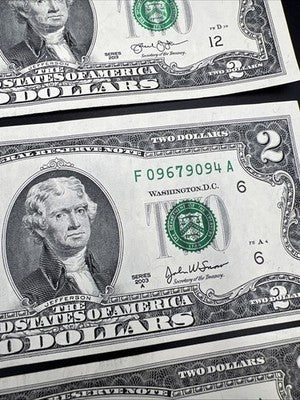 $2 Bill Collector's Lot 1976 1976 Postal FT Gordon GA 2003 A 2013 2017 Circ FRNs