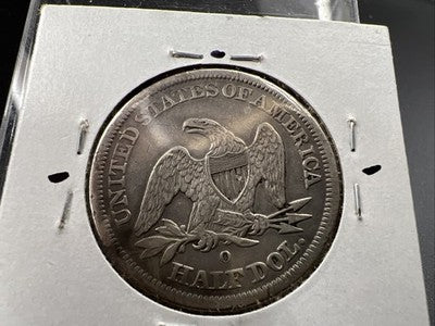 1845 O 50c Seated Liberty Half Dollar Coin CH VF Details Scratch