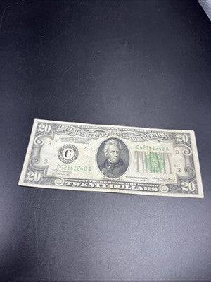 1934 $20 FRN Mule Federal Reserve Note VF Very Fine Circ Philadelphia District