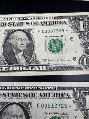 $1 Bill Collector's Lot 1957 $1 1963 B $1 1963 A $1 2013 * $1 2017 * $1 2021 *