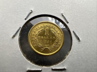 1851 Liberty Head Type I Gold Dollar $1 Choice AU About UNC