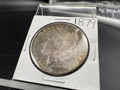 1879 P $1 Morgan Silver Dollar Coin CH AU About UNC Neat Toning Toner