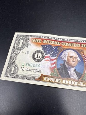 2003 $1 UNC FRN Colorized Washington Dollar Bill Choice Uncirculated #602
