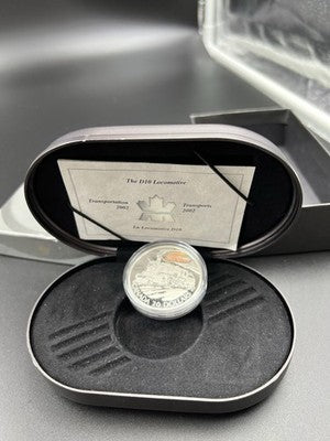 2002 Canada Locomotive 20 Dollars 31G Sterling Silver Proof Coin w/ Box COA