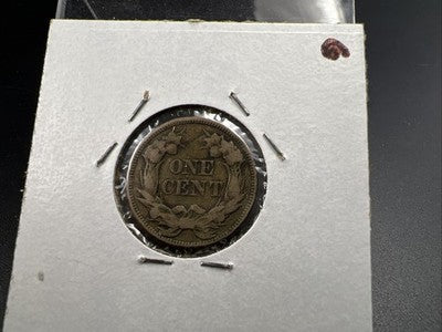 1858 1c SL Flying Eagle Cent Coin Low Leaves FS-901 Variety VF Very Fine Circ
