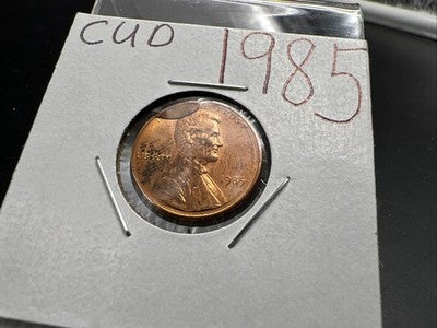 1985 P 1c Lincoln Memorial 1c Penny Coin Major Die Cud Error CH BU UNC RB sku#3