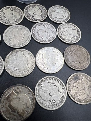 20 Coin Roll Barber 90% Silver Half Dollar Coins VG Very Good Conditions S#B