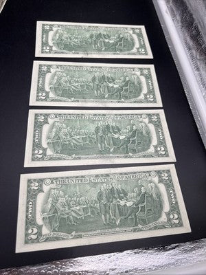 4 Consecutive 1976 $2 Two Dollar FRN Federal Reserve Notes CH UNC #25