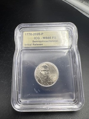 1776 - 2026 P 5c Double Date Jefferson Nickel ICG MS66 FS #57