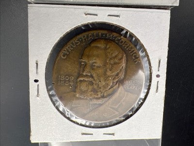1931 Cyrus McCormick Bronze Medal Centennial Of The Reaper Metallic Art Co Circ