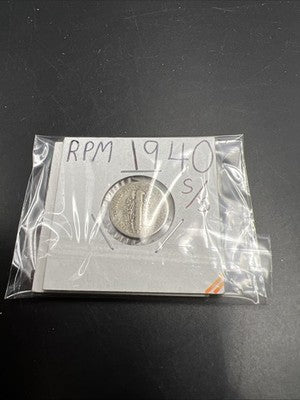 RPM Collector's set 1942 5c P/P & 1940 10c WWII Era Silver Coins Circ with RPM